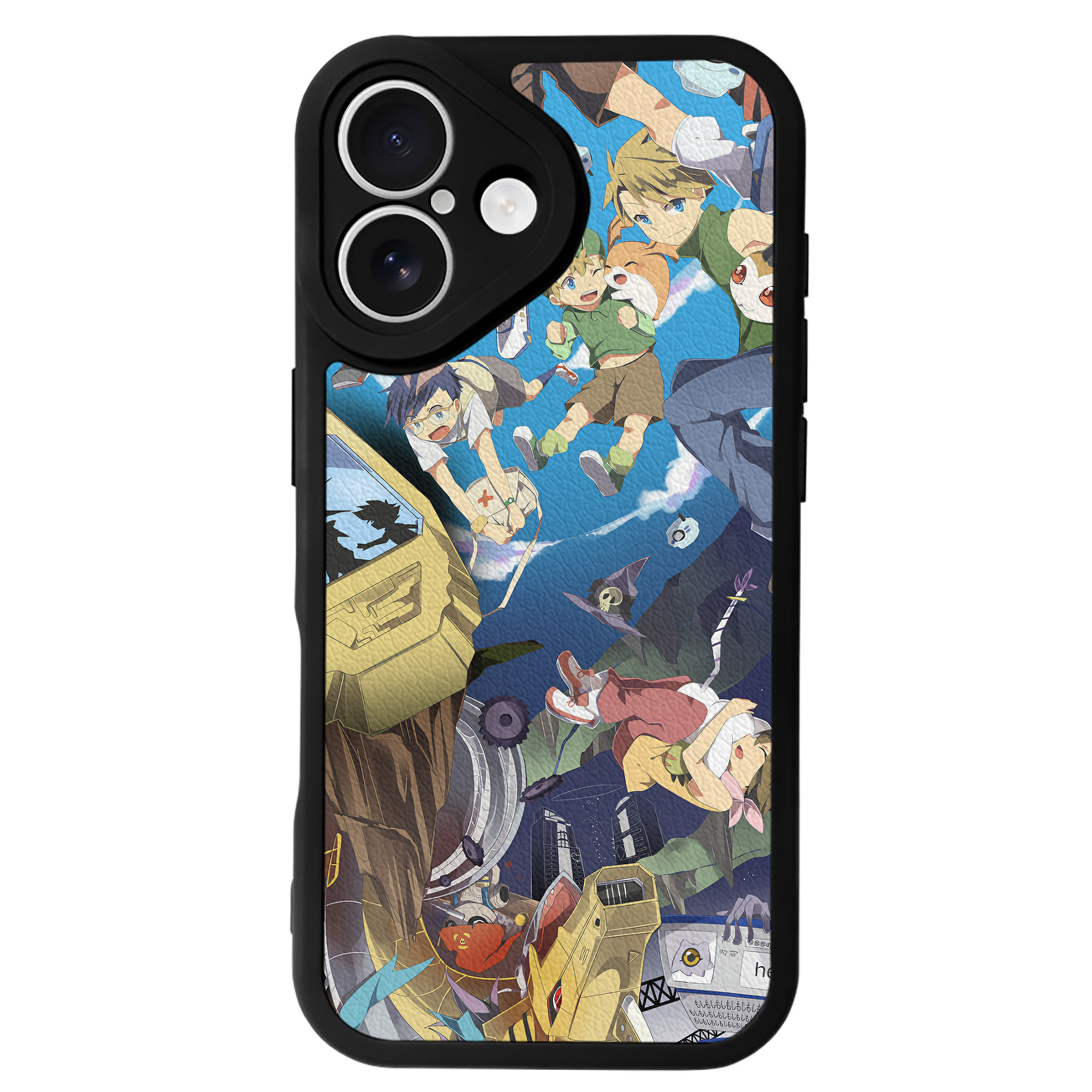 （画像用） Digimon デジタルモンスター/デジモン 【iPhone 16シリーズ対応】シリコンスマホケース（レザー調） 材質：シリコン